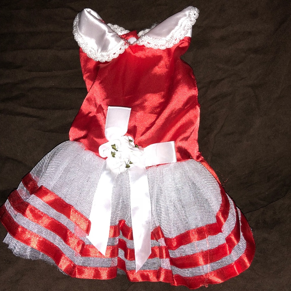 Beautiful puppy Christmas dress. Worn once